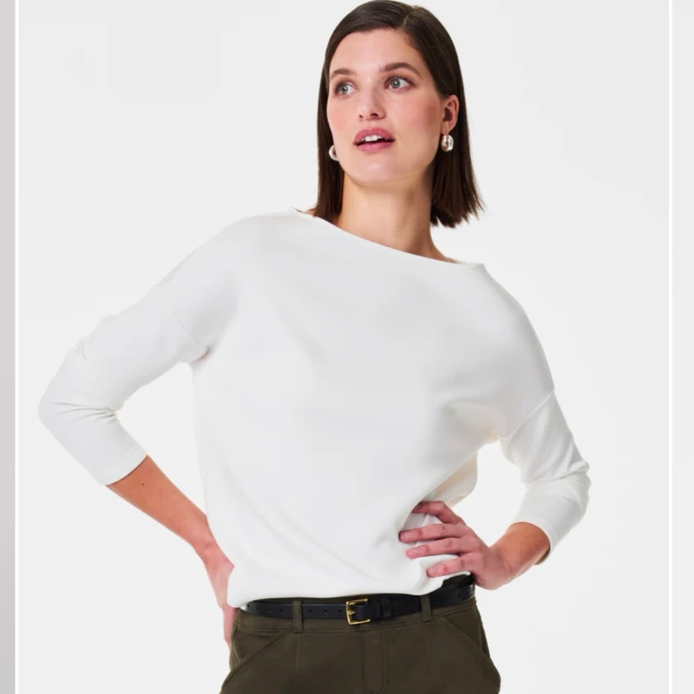 Spanx Air Essentials Boatneck White Long Sleeve